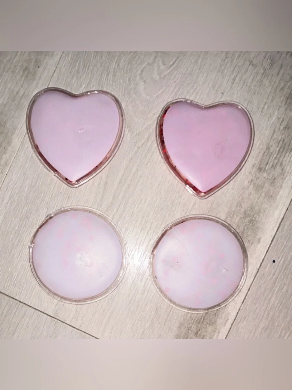 Pink Heart & Round Glitter Gel Packs - Set of 4